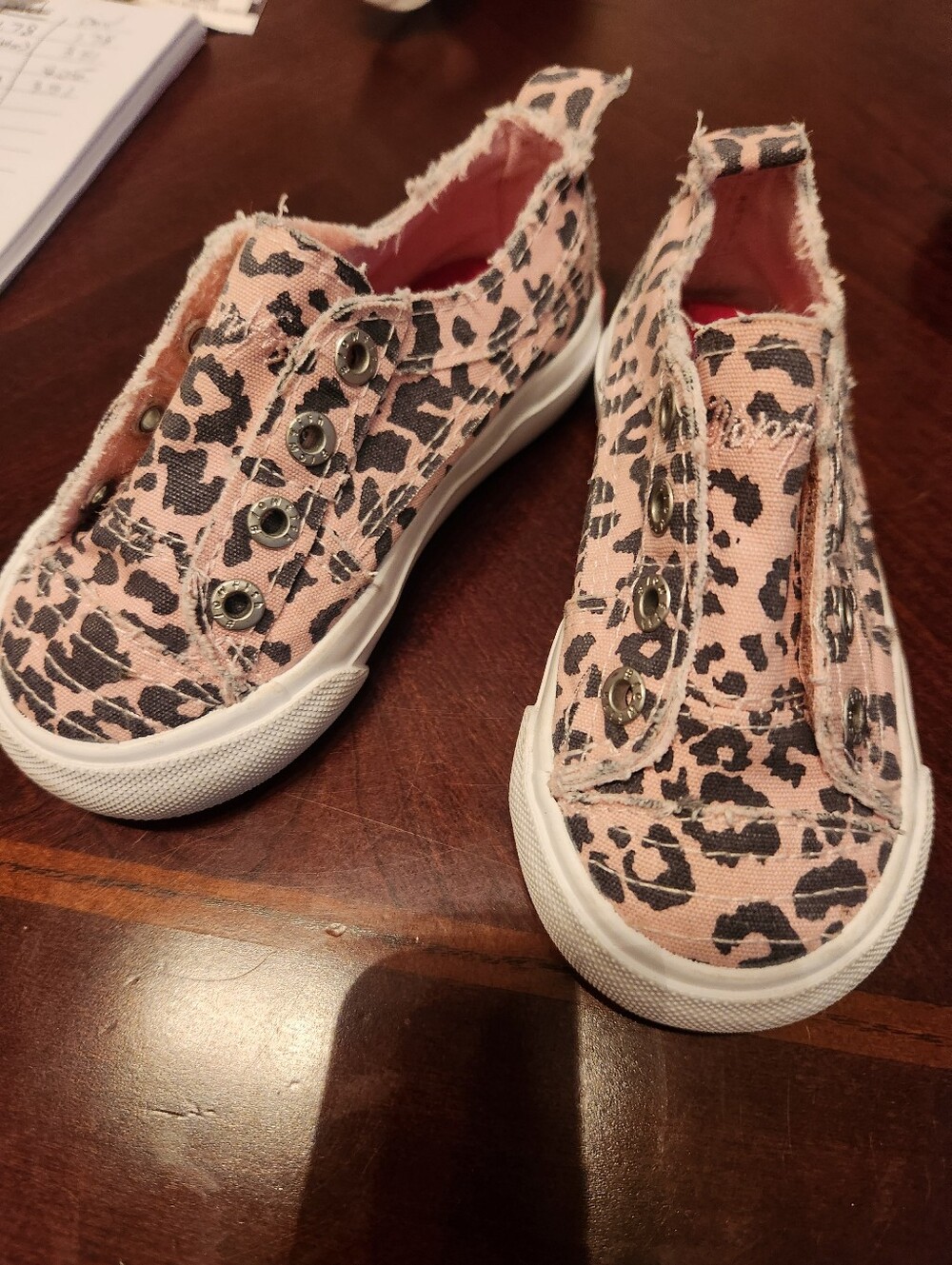 Girls Blowfish Malibu Pink/black Leopard Slip-On Kids Sneakers - Picture 6 of 8